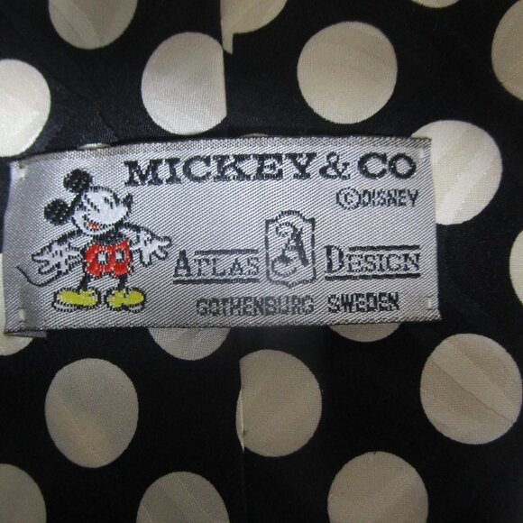 Mickey & Co Disney Gothenberg Sweden Atlas Design Mens Silk Tie Italy Polka Dot - Picture 3 of 10
